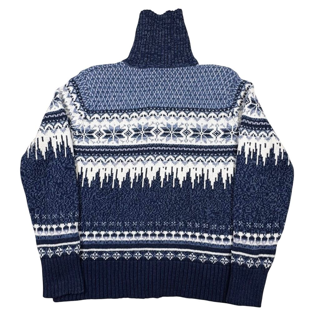 Heirloom Collectibles Vintage Hand Knit Zip Up Cardigan Sweater Women's M Blue - Picture 2 of 12